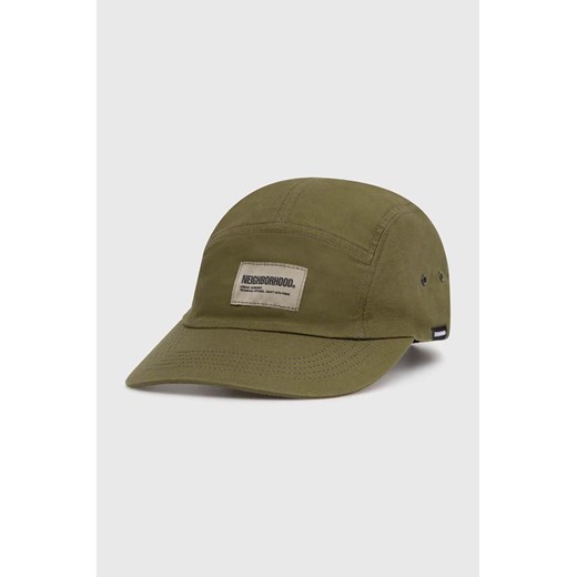 NEIGHBORHOOD czapka z daszkiem bawełniana Mil Jet Cap kolor zielony z aplikacją 241YGNH.HT08 ze sklepu PRM w kategorii Czapki z daszkiem męskie - zdjęcie 171962295