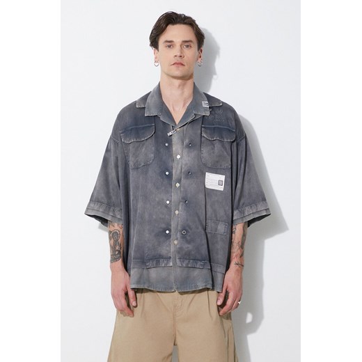 Maison MIHARA YASUHIRO koszula Rc Twill Double Layered S/S męska kolor szary relaxed A12SH071 ze sklepu PRM w kategorii Koszule męskie - zdjęcie 171962349