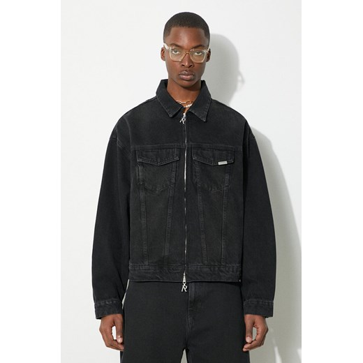 Represent kurtka jeansowa R4 męska kolor czarny przejściowa oversize MLM619.01 ze sklepu PRM w kategorii Kurtki męskie - zdjęcie 171962417