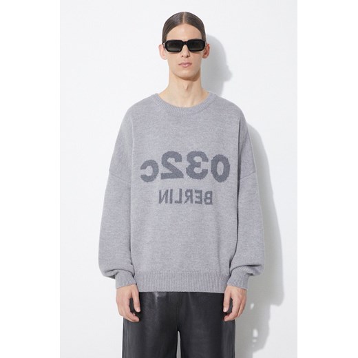 032C sweter wełniany Selfie Sweater męski kolor szary  SS24-K-1010 ze sklepu PRM w kategorii Swetry męskie - zdjęcie 171962698