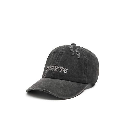 Cropp - Czarna czapka bejsbolówka z przetarciami - szary ze sklepu Cropp w kategorii Czapki z daszkiem męskie - zdjęcie 171963816