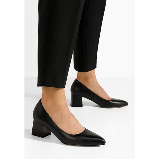 Czarne czółenka damskie skórzane Rianne ze sklepu Zapatos w kategorii Czółenka - zdjęcie 171980539