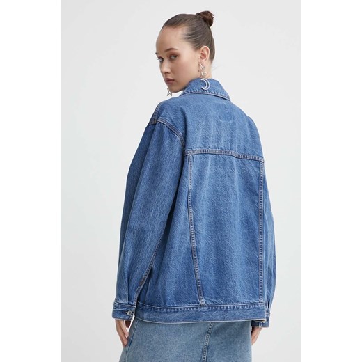 Abercrombie & Fitch kurtka jeansowa damska kolor niebieski przejściowa Abercrombie & Fitch XL ANSWEAR.com