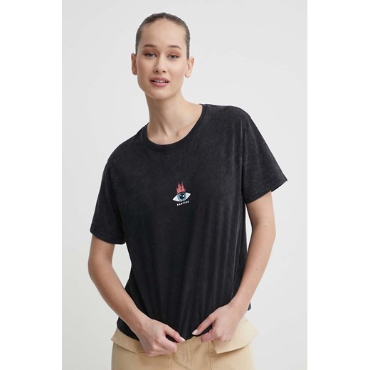Kaotiko t-shirt bawełniany damski kolor czarny ze sklepu ANSWEAR.com w kategorii Bluzki damskie - zdjęcie 171981969