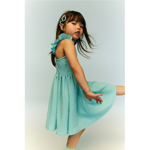 H & M - Dżersejowa sukienka z falbanami - Turkusowy ze sklepu H&M w kategorii Sukienki dziewczęce - zdjęcie 171983176