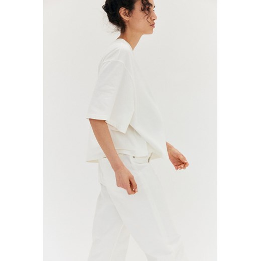 H & M - MAMA Before & After Wide Low Jeans - Biały ze sklepu H&M w kategorii Spodnie ciążowe - zdjęcie 171983187