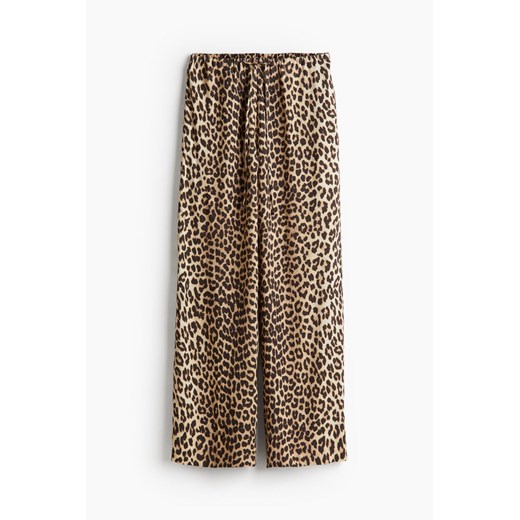 H & M - Szerokie spodnie z wiskozy - Beżowy ze sklepu H&M w kategorii Spodnie damskie - zdjęcie 171983208