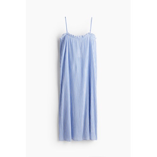 H & M - Bawełniana sukienka z falbankami - Niebieski H & M S H&M