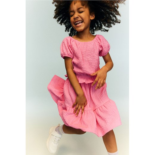 H & M - Kreszowana spódnica z dżerseju - Różowy ze sklepu H&M w kategorii Spódnice dziewczęce - zdjęcie 171983365
