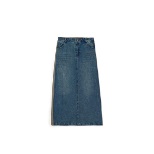 Cropp - Spódnica denim z nylonową wstawką - niebieski ze sklepu Cropp w kategorii Spódnice - zdjęcie 171984066