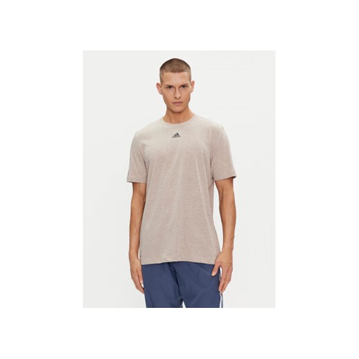 adidas T-Shirt IB6143 Beżowy Regular Fit ze sklepu MODIVO w kategorii T-shirty męskie - zdjęcie 171986215