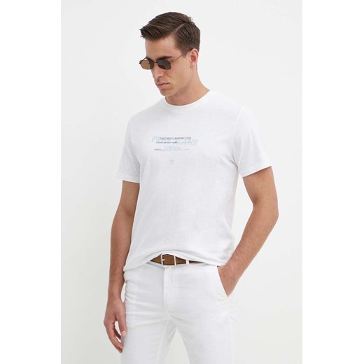 Pepe Jeans t-shirt bawełniany CINTHOM męski kolor biały z nadrukiem PM509369 ze sklepu ANSWEAR.com w kategorii T-shirty męskie - zdjęcie 171987978