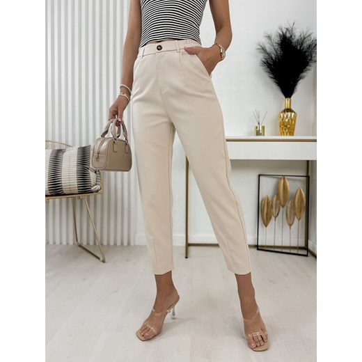 spodnie szuszu ciemnobeżowe m/38 ze sklepu UBRA w kategorii Spodnie damskie - zdjęcie 171988879