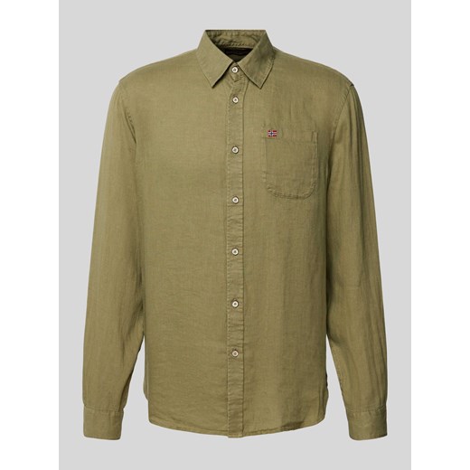 Koszula casualowa z lnu z kieszenią na piersi ze sklepu Peek&Cloppenburg  w kategorii Koszule męskie - zdjęcie 171989887