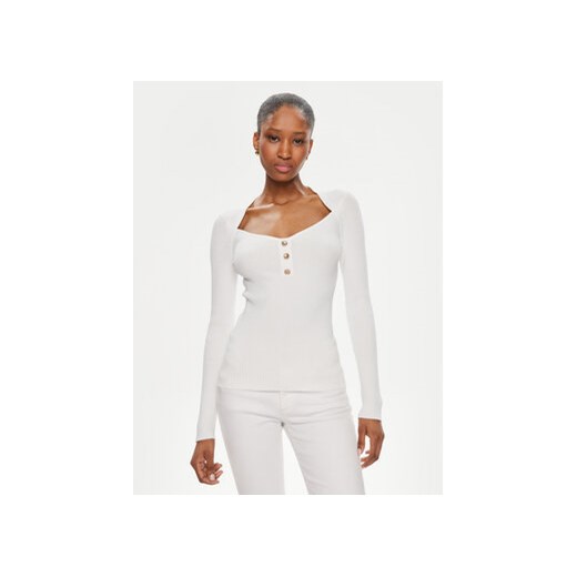 Morgan Sweter 241-MDELF Biały Slim Fit ze sklepu MODIVO w kategorii Swetry damskie - zdjęcie 171991026