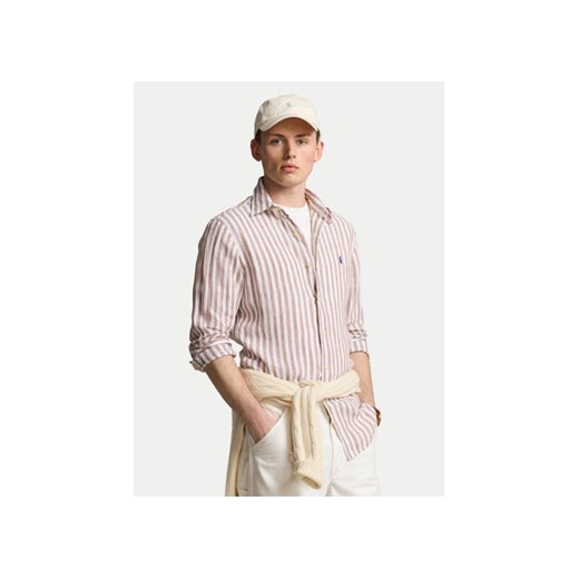 Polo Ralph Lauren Koszula 710837274005 Beżowy Custom Fit ze sklepu MODIVO w kategorii Koszule męskie - zdjęcie 171991068