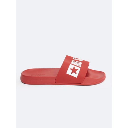 Klapki męskie plażowe z logo czerwone NN174685 603 ze sklepu Big Star w kategorii Klapki męskie - zdjęcie 171993615