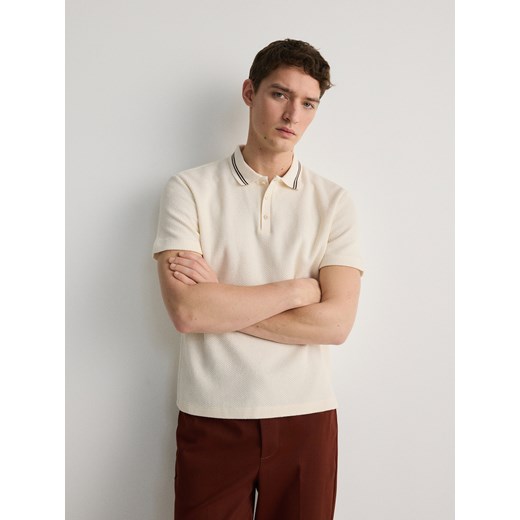 Reserved - Koszulka polo regular - złamana biel ze sklepu Reserved w kategorii T-shirty męskie - zdjęcie 171994047