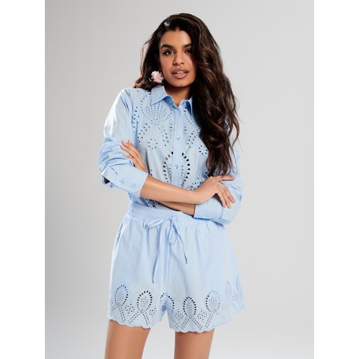 Sinsay - Szorty bawełniane - błękitny Sinsay L Sinsay