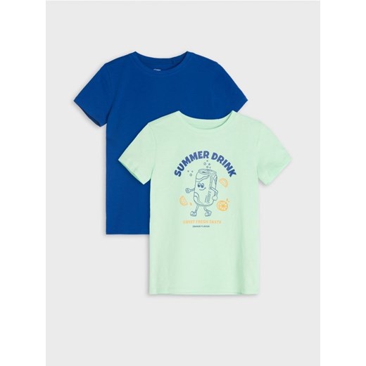 Sinsay - Koszulki 2 pack - zielony ze sklepu Sinsay w kategorii T-shirty chłopięce - zdjęcie 171995287