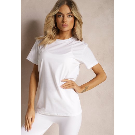 Biała Koszulka z Bawełny o Fasonie T-shirt Lormarka ze sklepu Renee odzież w kategorii Bluzki damskie - zdjęcie 171996399