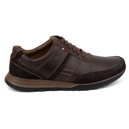 Buty męskie skórzane sznurowane SPORT STYLE 310GT brązowe ze sklepu butyolivier w kategorii Półbuty męskie - zdjęcie 171997568