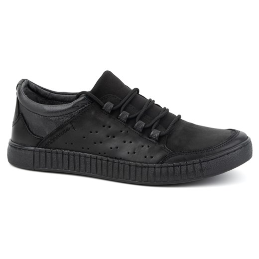 Buty męskie sznurowane skórzane 287KZ CZARNE ze sklepu butyolivier w kategorii Buty zimowe męskie - zdjęcie 171997609