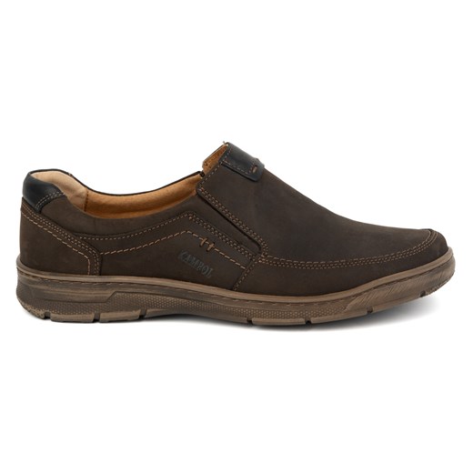 Buty męskie skórzane casual wsuwane 58KAM brązowe ze sklepu butyolivier w kategorii Półbuty męskie - zdjęcie 171997776