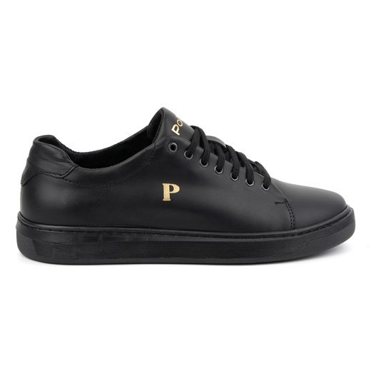 Buty męskie skórzane sneakersy POLBUT 2127 czarne ze sklepu butyolivier w kategorii Trampki męskie - zdjęcie 171997808