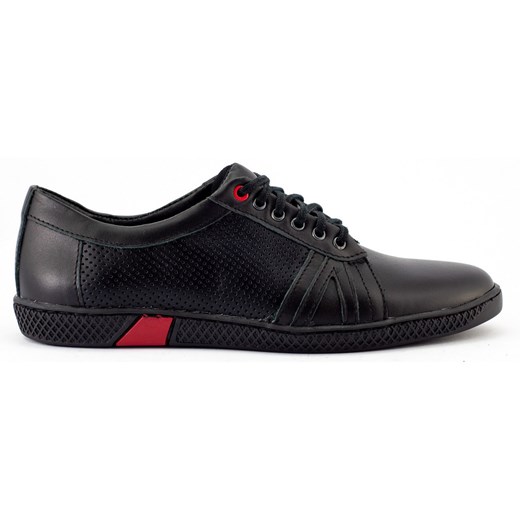 Buty męskie skórzane casual 910 czarne ze sklepu butyolivier w kategorii Półbuty męskie - zdjęcie 171997879