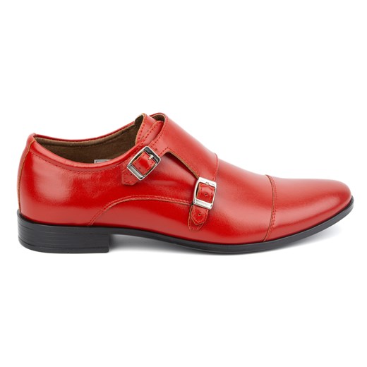 Skórzane buty wizytowe Monki 306LU czerwone ze sklepu butyolivier w kategorii Buty eleganckie męskie - zdjęcie 171997928