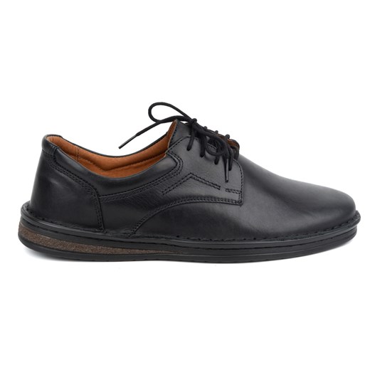 Buty męskie casual skórzane sznurowane klasyczne 925A czarne ze sklepu butyolivier w kategorii Półbuty męskie - zdjęcie 171997947