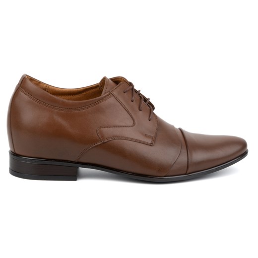 Buty męskie podwyższające skórzane eleganckie wizytowe P12 brązowe ze sklepu butyolivier w kategorii Buty eleganckie męskie - zdjęcie 171998205