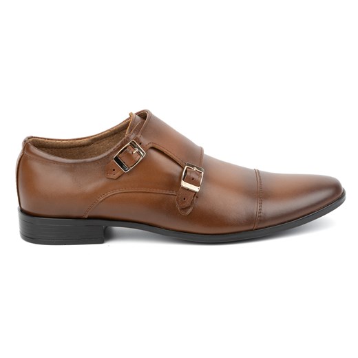 Skórzane buty wizytowe Monki 306LU brązowe ze sklepu butyolivier w kategorii Buty eleganckie męskie - zdjęcie 171998236