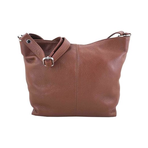 Torebka shopper damska skórzana - Barberini's - Brązowa ze sklepu butyolivier w kategorii Listonoszki - zdjęcie 171998305