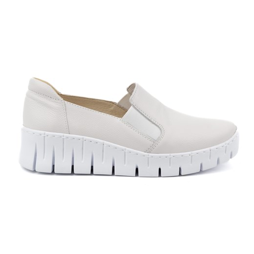 Buty  damskie skórzane wsuwane czółenka 0721W białe ze sklepu butyolivier w kategorii Półbuty damskie - zdjęcie 171998485