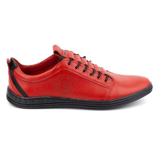 Buty męskie skórzane casual SPORT STYLE 2121 czerwone ze sklepu butyolivier w kategorii Półbuty męskie - zdjęcie 171998575