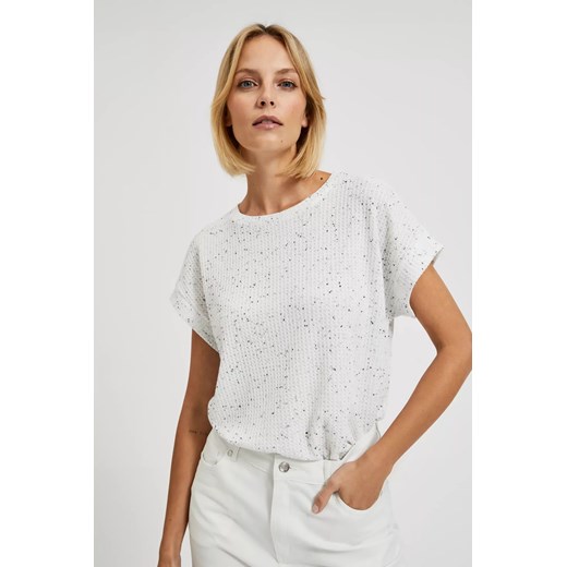 Bluzka w kropki biała ze sklepu Moodo.pl w kategorii Bluzki damskie - zdjęcie 171998887