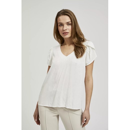 Koszula z dekoltem w serek biała ze sklepu Moodo.pl w kategorii Bluzki damskie - zdjęcie 171999726