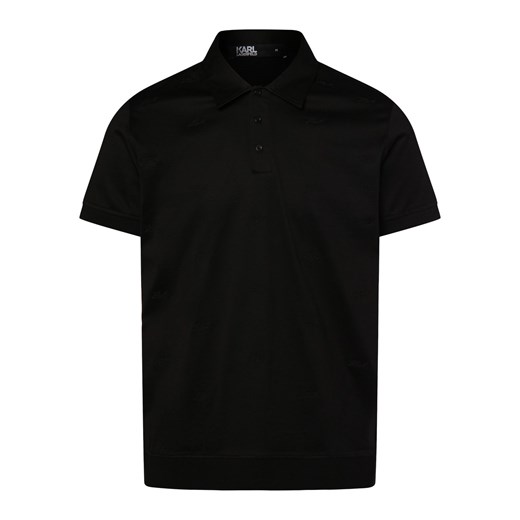 KARL LAGERFELD Męska koszulka polo Mężczyźni Bawełna czarny jednolity ze sklepu vangraaf w kategorii T-shirty męskie - zdjęcie 172001899