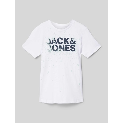 T-shirt z nadrukiem z logo ze sklepu Peek&Cloppenburg  w kategorii T-shirty chłopięce - zdjęcie 172002445