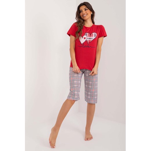 Bawełniana piżama damska z nogawką 3/4 serce ze sklepu 5.10.15 w kategorii Piżamy damskie - zdjęcie 172002785