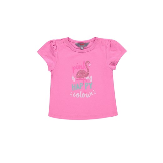 Dziewczęca bluzka z krótkim rękawem różowa ze sklepu 5.10.15 w kategorii Koszulki niemowlęce - zdjęcie 172002789