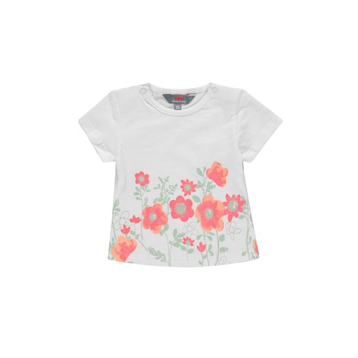 Dziewczęca bluzka z krótkim rękawem biała ze sklepu 5.10.15 w kategorii Koszulki niemowlęce - zdjęcie 172002839