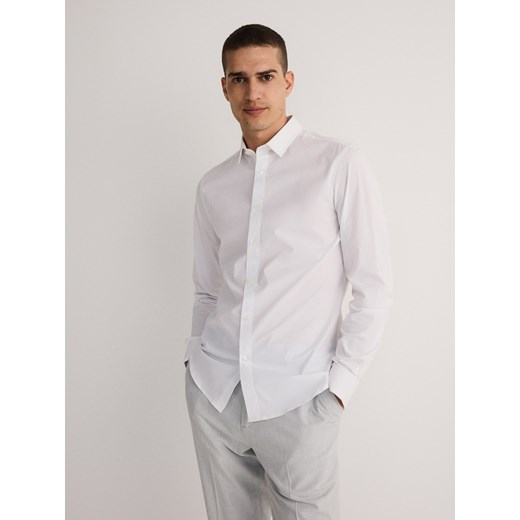 Reserved - Koszula slim fit - biały ze sklepu Reserved w kategorii Koszule męskie - zdjęcie 172003546