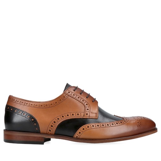 Casualowe, brązowe półbuty Henry, Conhpol - polska producja, Brogsy, CE6255-02, 40 Konopka Shoes