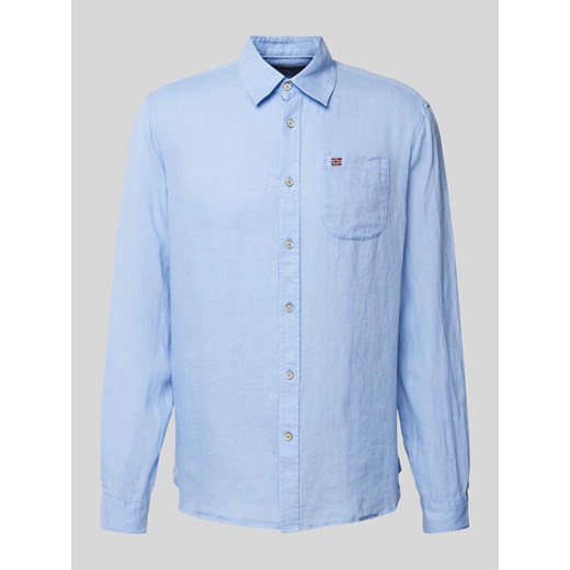 Koszula casualowa z lnu z kieszenią na piersi ze sklepu Peek&Cloppenburg  w kategorii Koszule męskie - zdjęcie 172005428