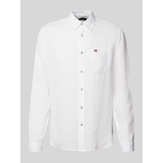 Koszula casualowa z lnu z kieszenią na piersi ze sklepu Peek&Cloppenburg  w kategorii Koszule męskie - zdjęcie 172005827