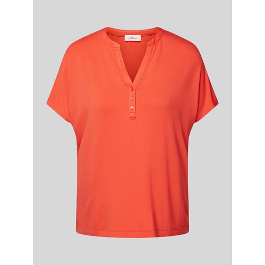 T-shirt z kołnierzem z lamówką ze sklepu Peek&Cloppenburg  w kategorii Bluzki damskie - zdjęcie 172005977