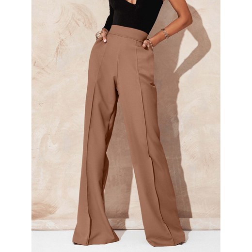 Eleganckie spodnie z szerokimi nogawkami ASALA - cappuccino Magmac one size magmac.pl